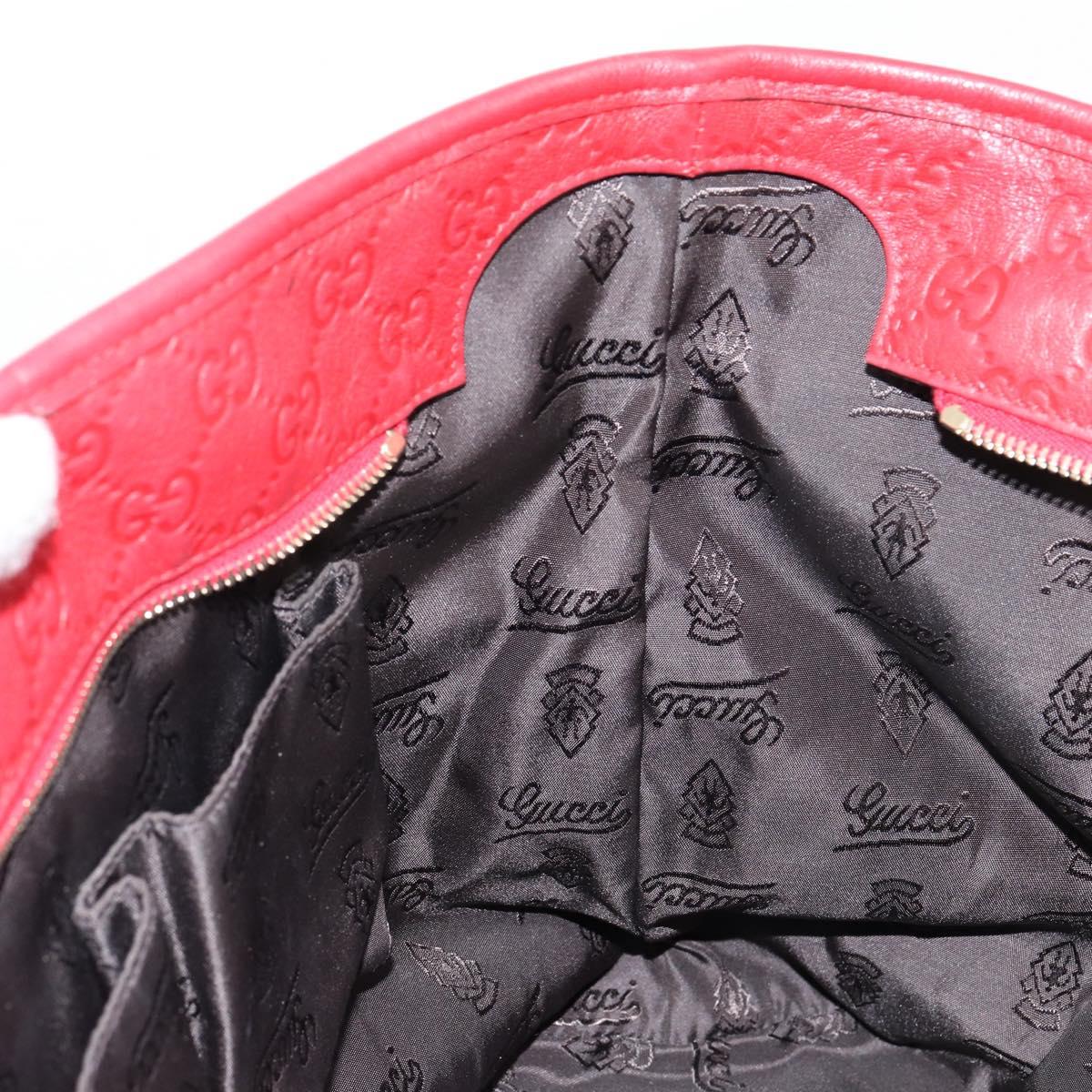 GUCCI GG Canvas Guccissima Tote Bag Leather Gold Red 211137 Auth 146617