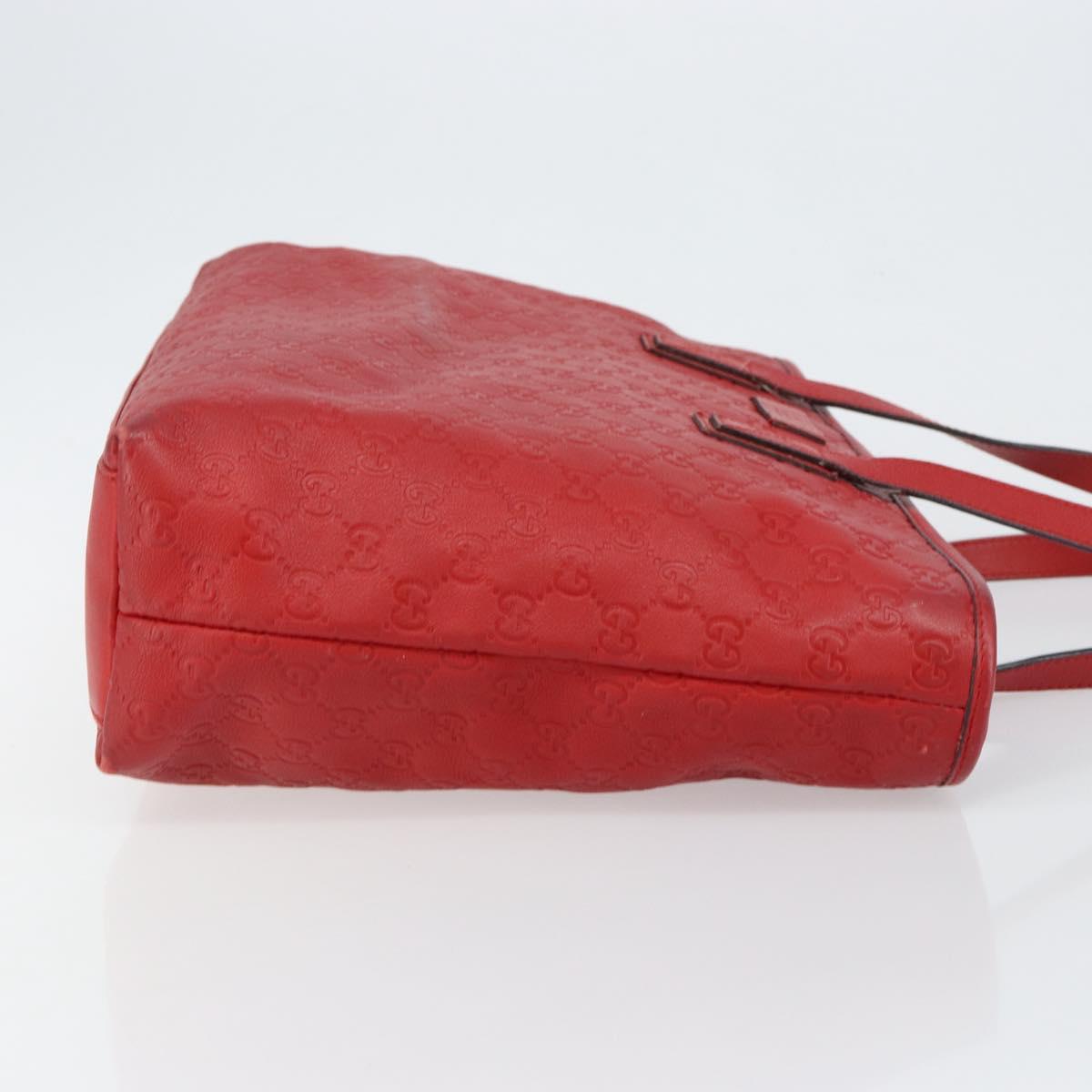 GUCCI GG Canvas Guccissima Tote Bag Leather Gold Red 211137 Auth 146617