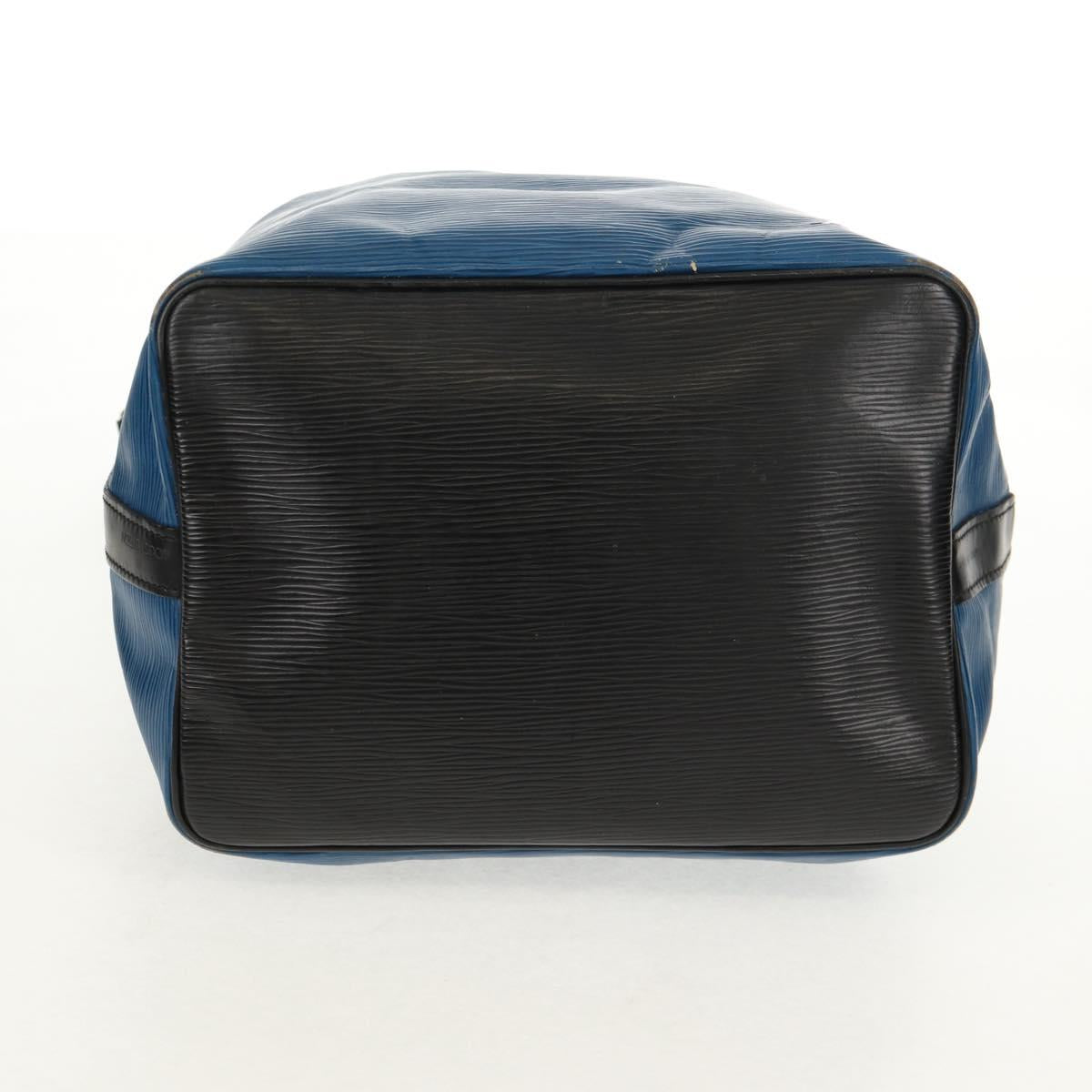LOUIS VUITTON Epi Petit Noe Shoulder Bag Bicolor Black Blue M44152 Auth 146621