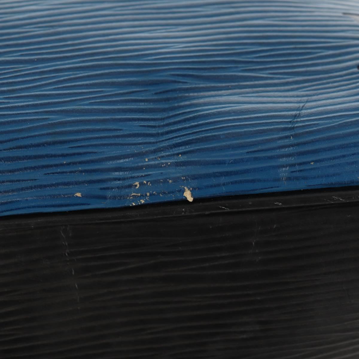 LOUIS VUITTON Epi Petit Noe Shoulder Bag Bicolor Black Blue M44152 Auth 146621