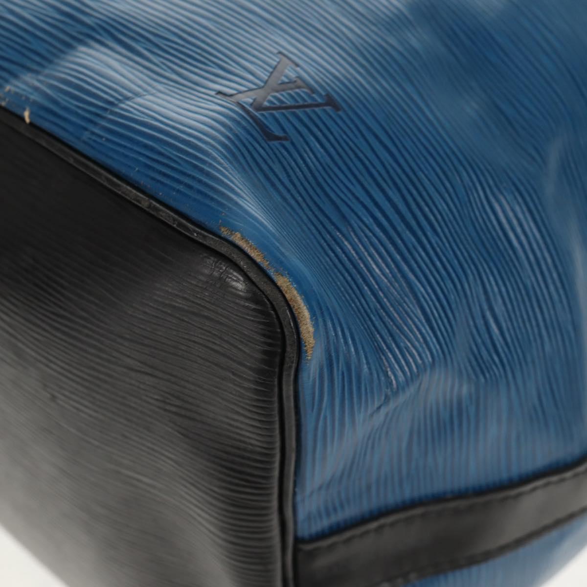 LOUIS VUITTON Epi Petit Noe Shoulder Bag Bicolor Black Blue M44152 Auth 146621