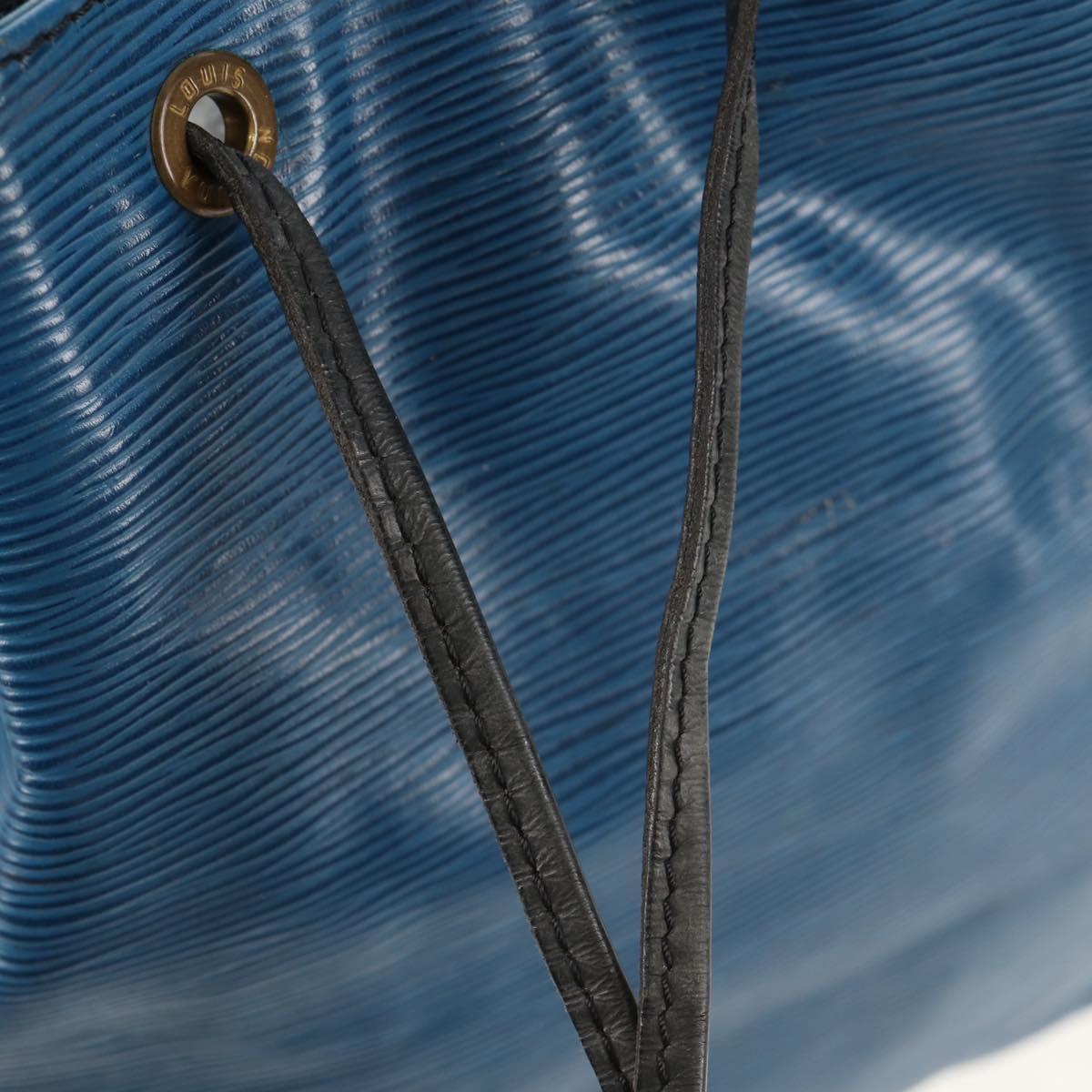 LOUIS VUITTON Epi Petit Noe Shoulder Bag Bicolor Black Blue M44152 Auth 146621