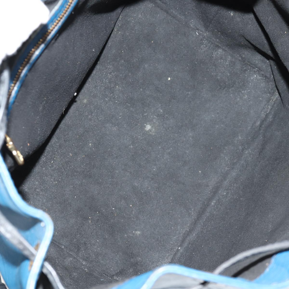 LOUIS VUITTON Epi Petit Noe Shoulder Bag Bicolor Black Blue M44152 Auth 146621