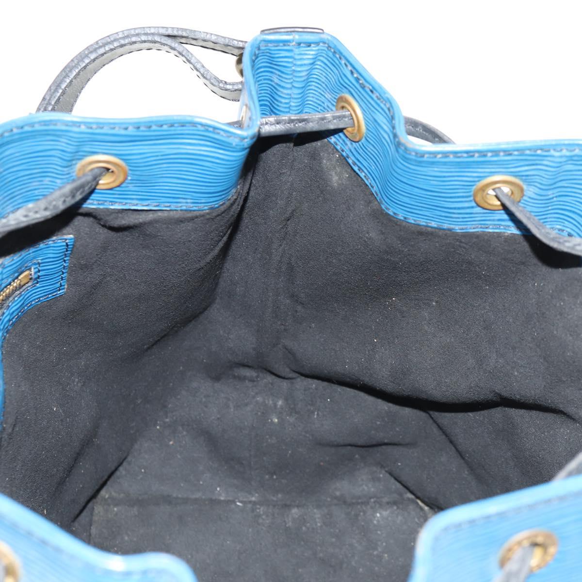 LOUIS VUITTON Epi Petit Noe Shoulder Bag Bicolor Black Blue M44152 Auth 146621