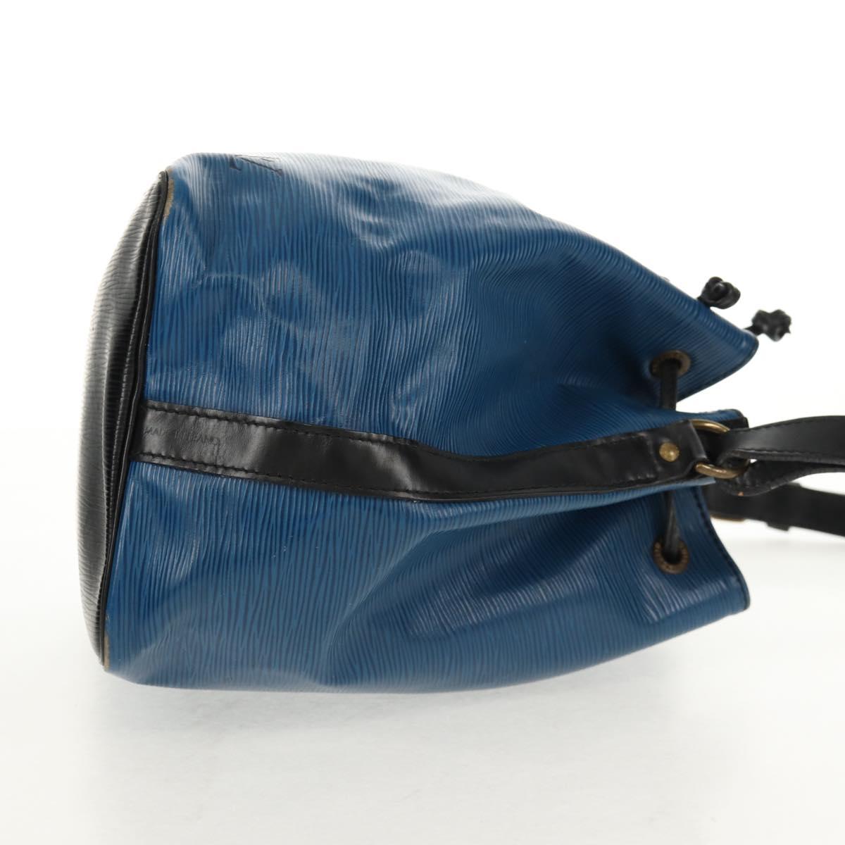 LOUIS VUITTON Epi Petit Noe Shoulder Bag Bicolor Black Blue M44152 Auth 146621