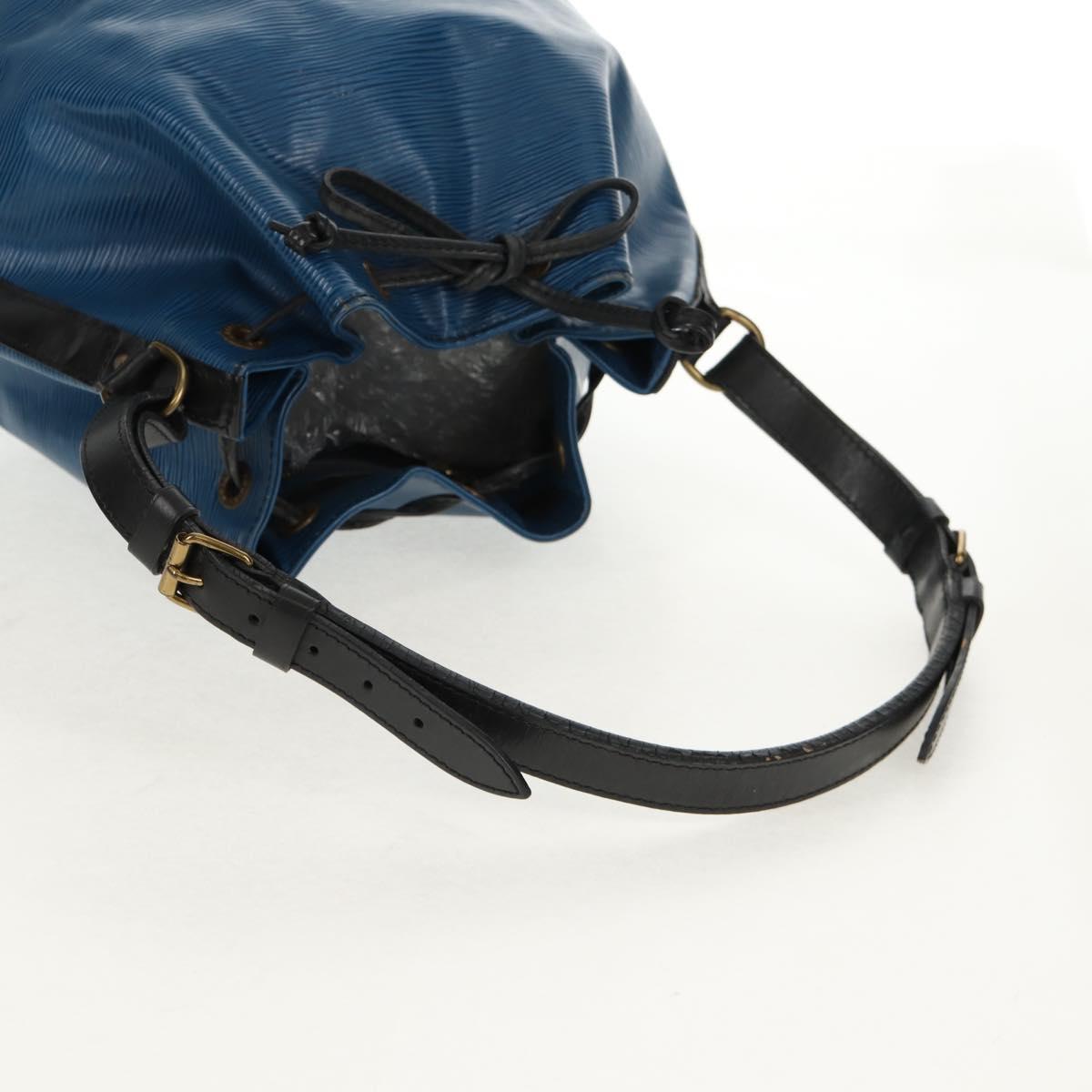 LOUIS VUITTON Epi Petit Noe Shoulder Bag Bicolor Black Blue M44152 Auth 146621