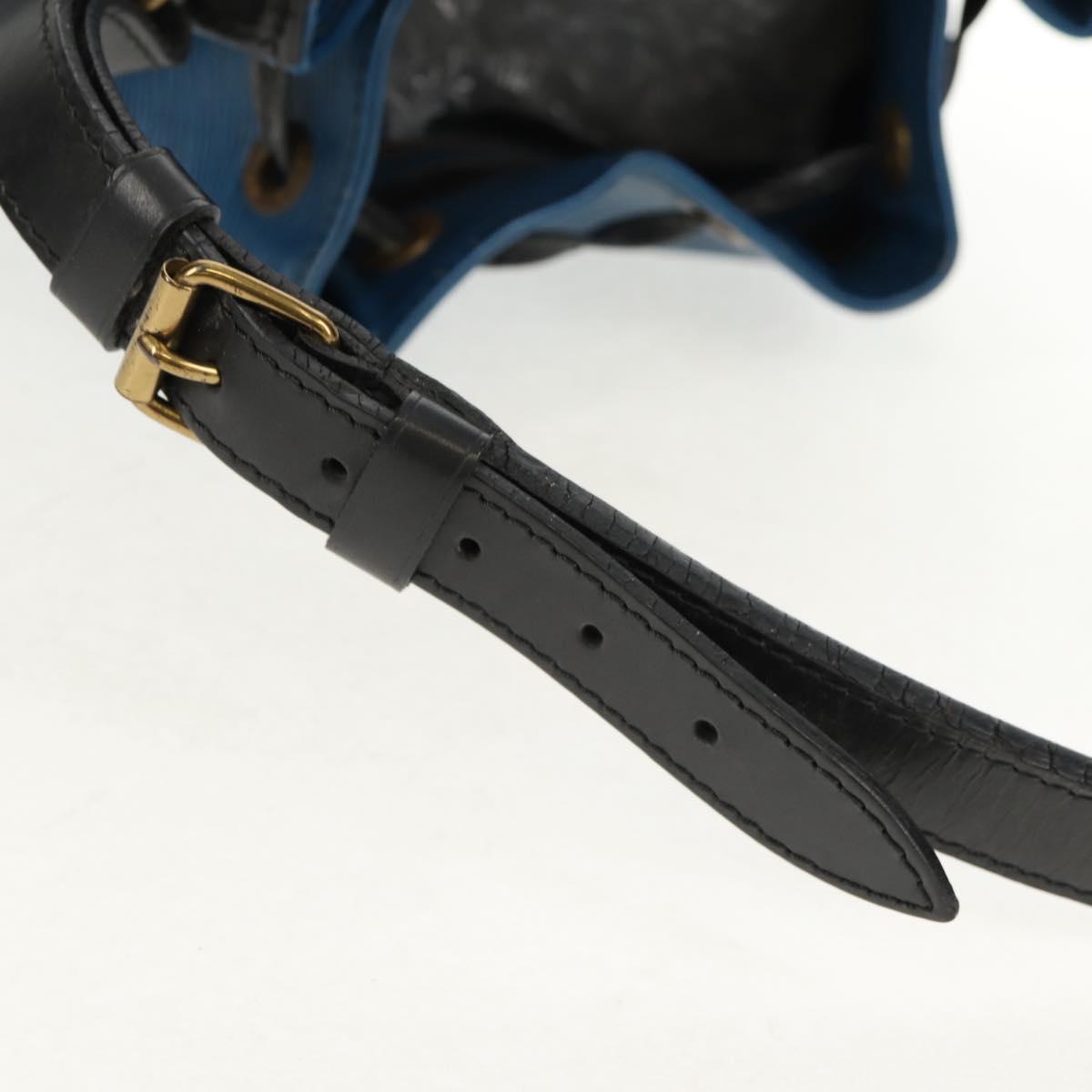 LOUIS VUITTON Epi Petit Noe Shoulder Bag Bicolor Black Blue M44152 Auth 146621