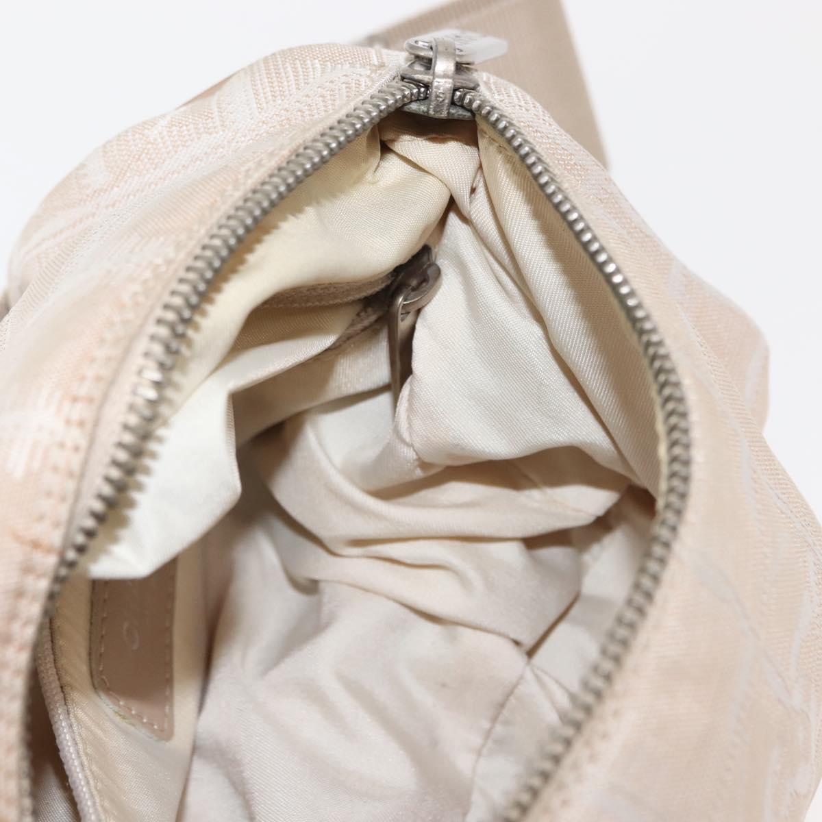 CHANEL New Travel Line Shoulder Bag Nylon Beige CC Auth 146622