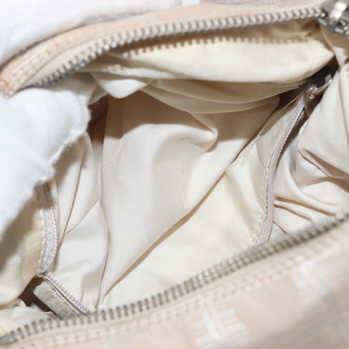 CHANEL New Travel Line Shoulder Bag Nylon Beige CC Auth 146622