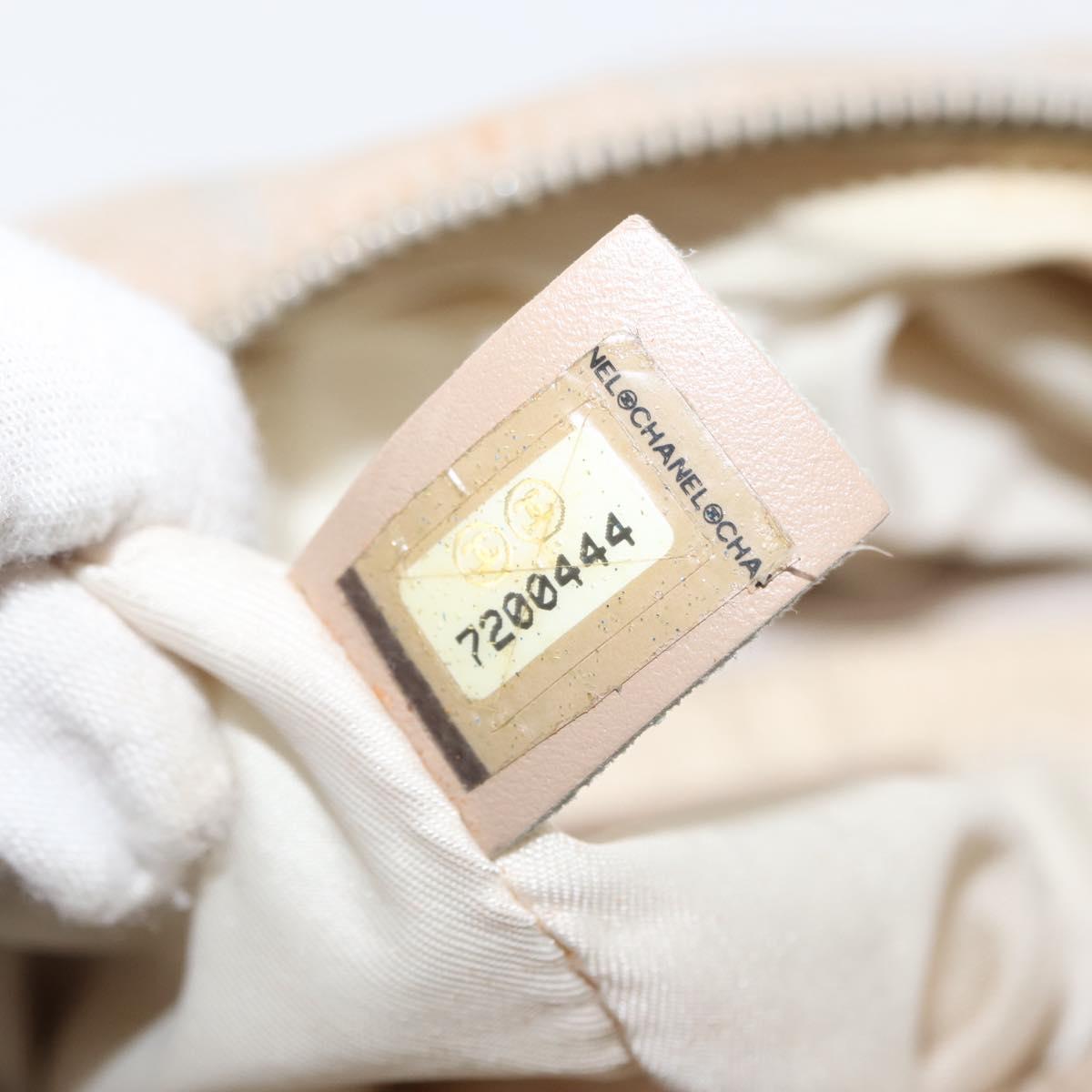 CHANEL New Travel Line Shoulder Bag Nylon Beige CC Auth 146622