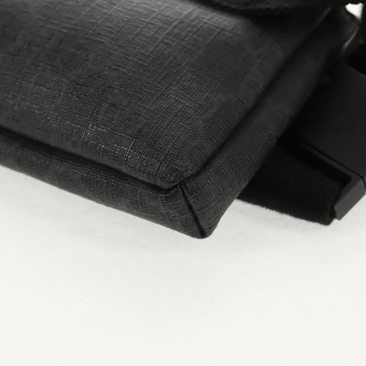 GUCCI GG Supreme Waist bag PVC Black Silver 161833 Auth 146624V