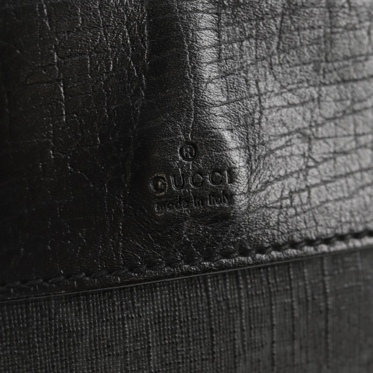 GUCCI GG Supreme Waist bag PVC Black Silver 161833 Auth 146624V