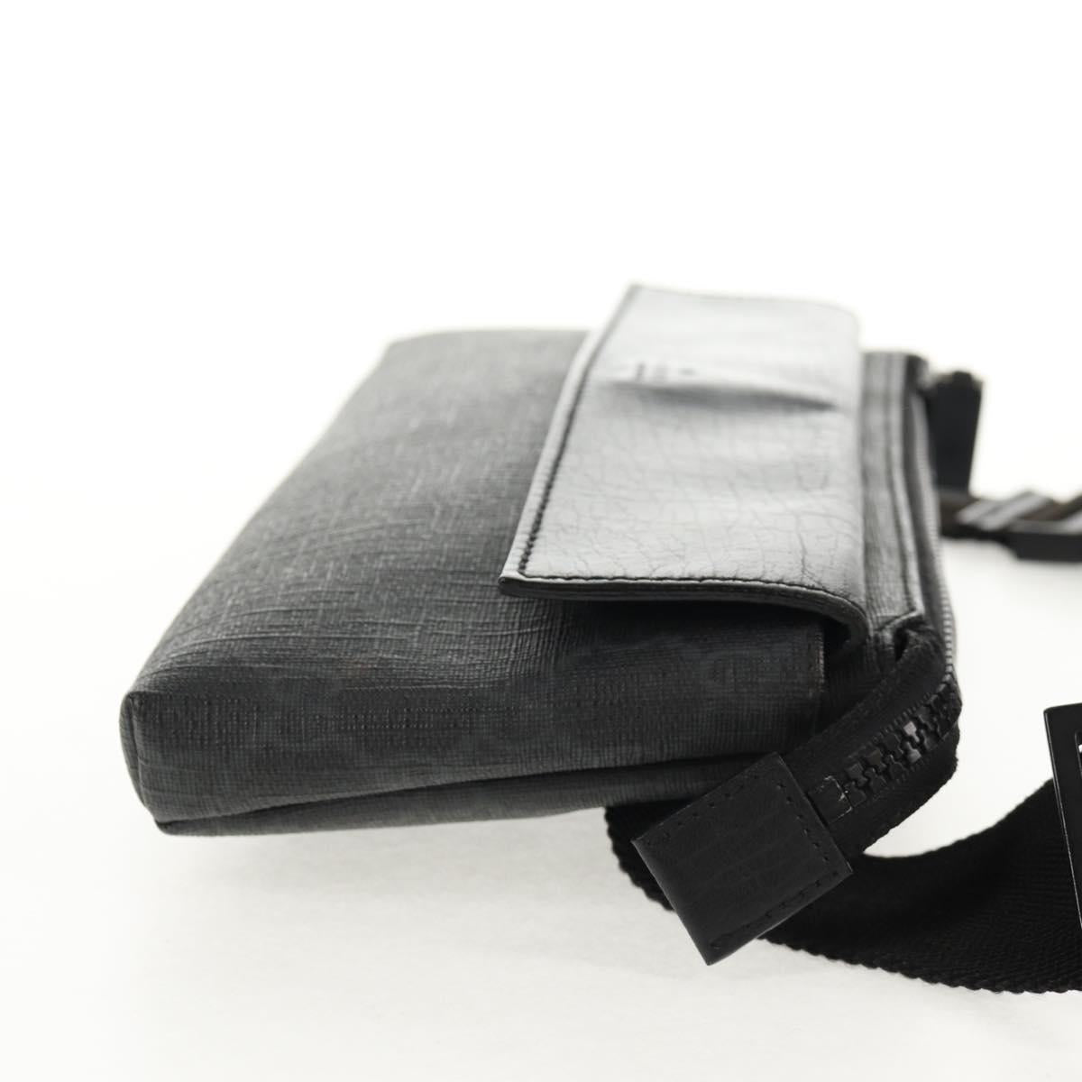 GUCCI GG Supreme Waist bag PVC Black Silver 161833 Auth 146624V