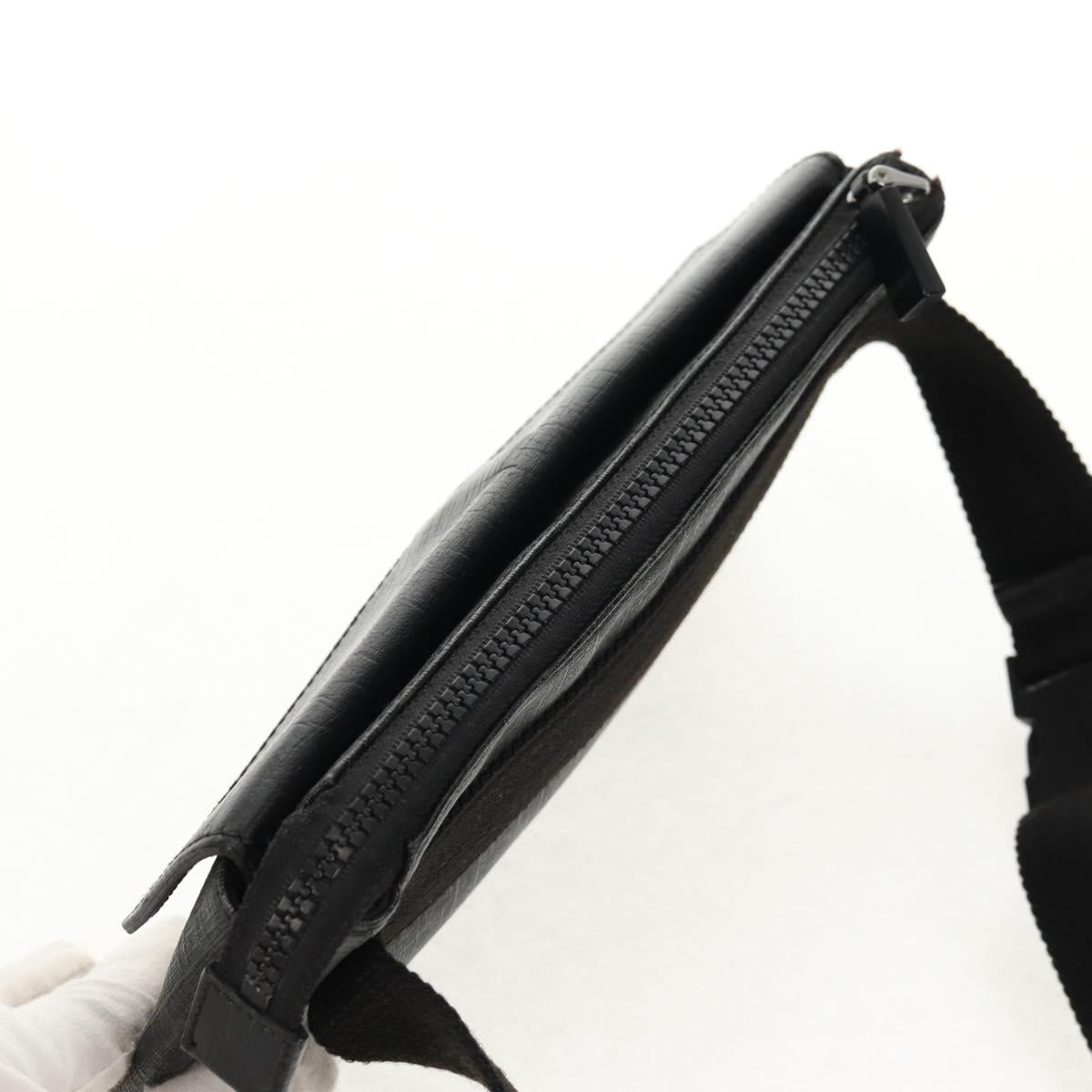 GUCCI GG Supreme Waist bag PVC Black Silver 161833 Auth 146624V