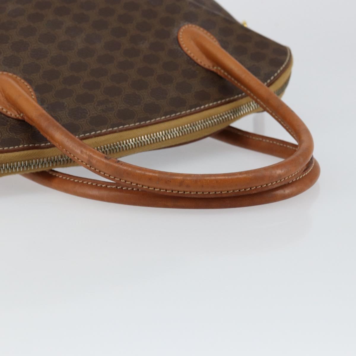 CELINE Macadam Canvas Hand Bag PVC Leather Brown Gold Auth 146628