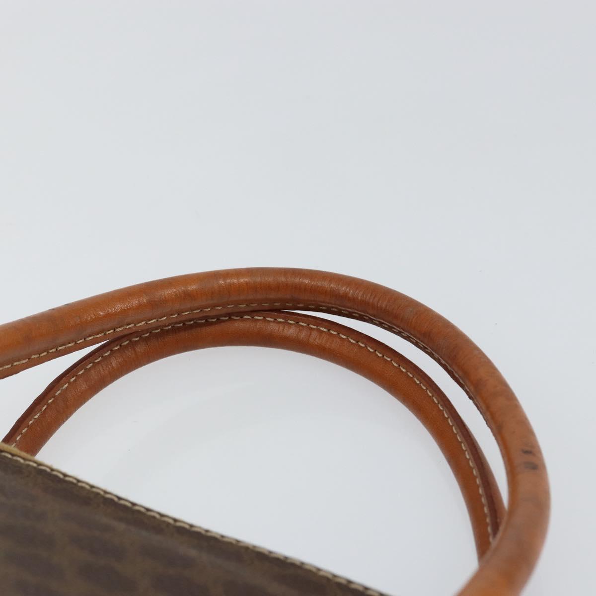 CELINE Macadam Canvas Hand Bag PVC Leather Brown Gold Auth 146628