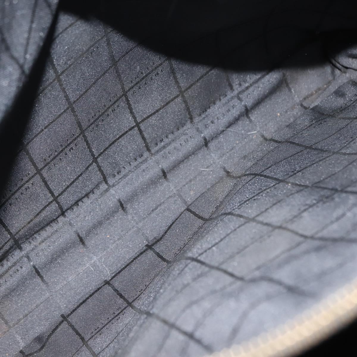 CELINE Macadam Canvas Tote Bag PVC Leather Black Gold Auth 146629