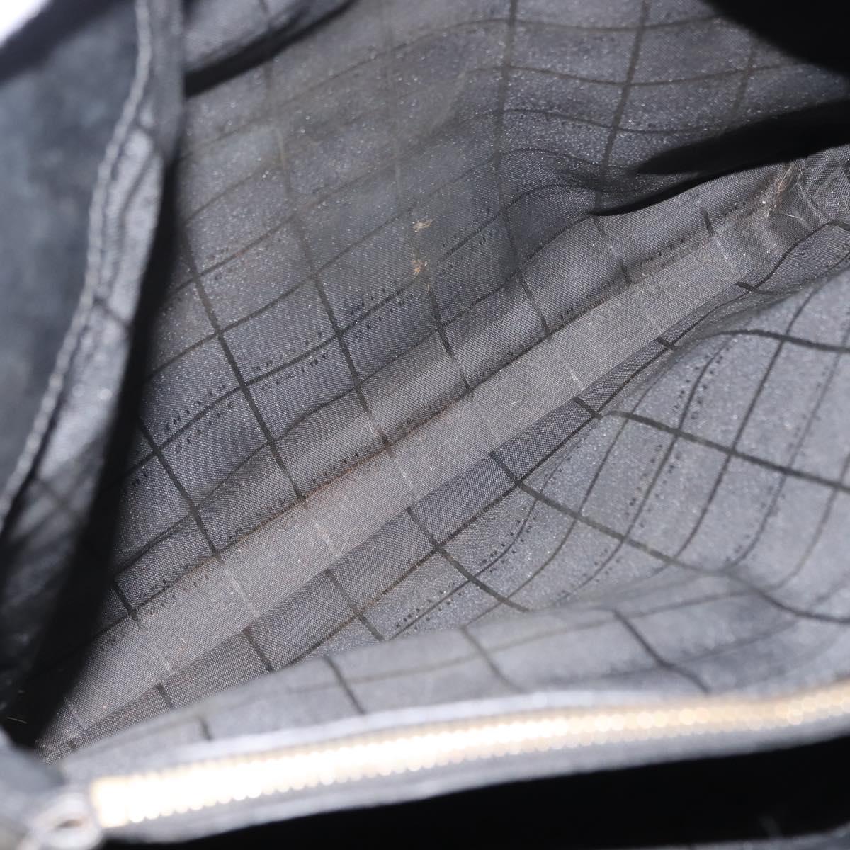 CELINE Macadam Canvas Tote Bag PVC Leather Black Gold Auth 146629