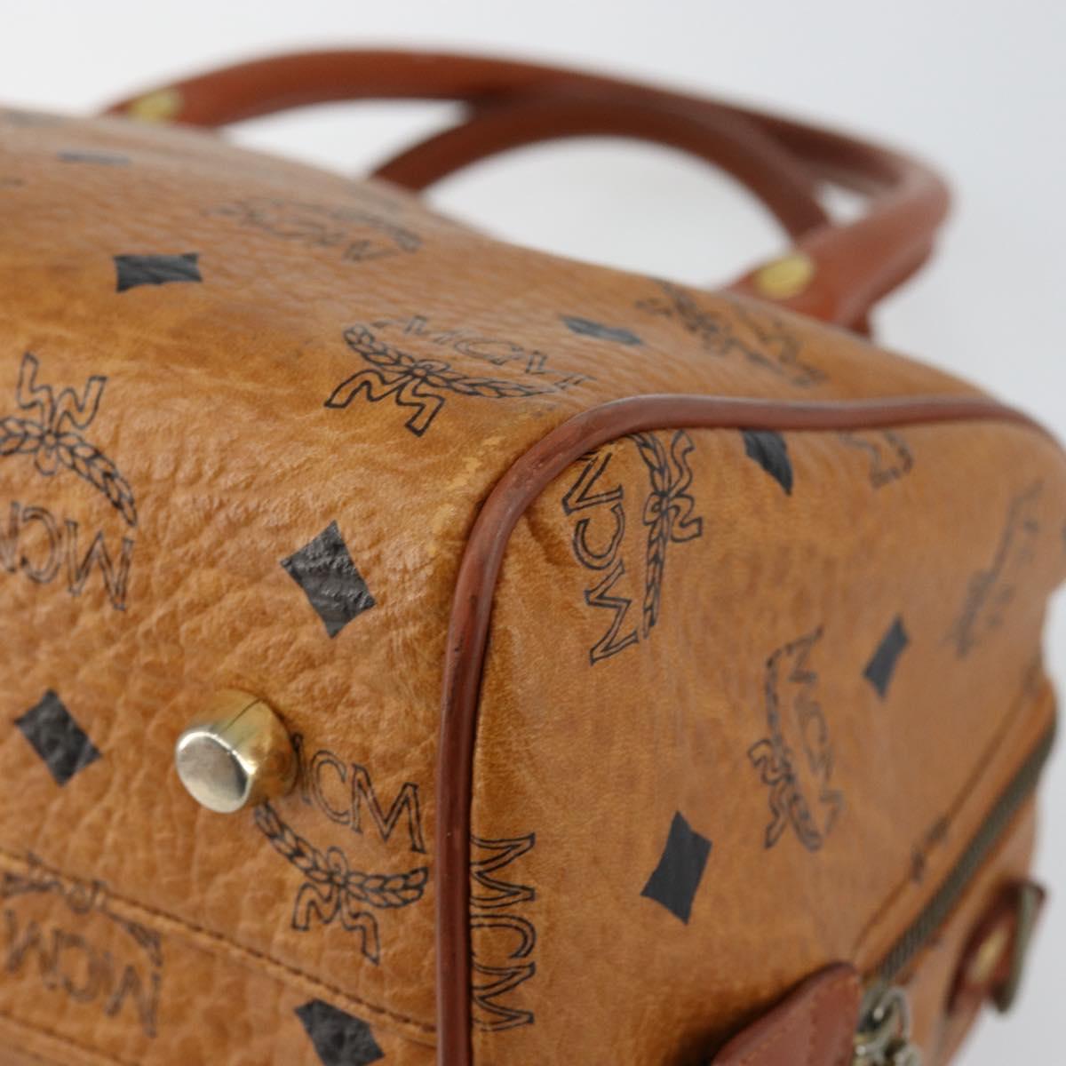 MCM Vicetos Logogram Hand Bag PVC Brown Gold Auth 146632