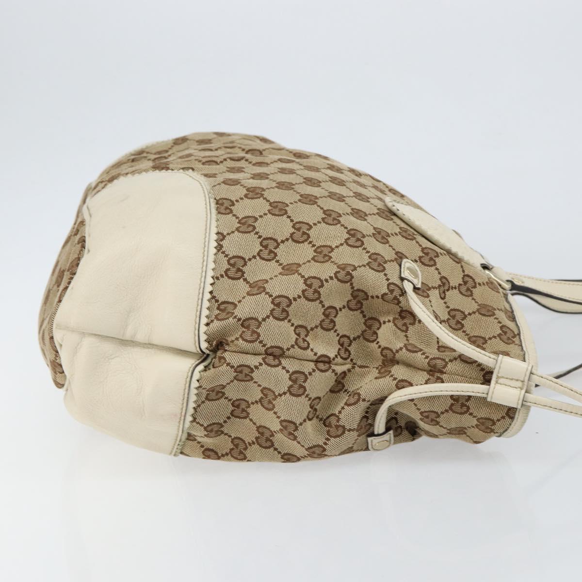 GUCCI GG Canvas Tote Bag Beige Gold 211954 Auth 146633
