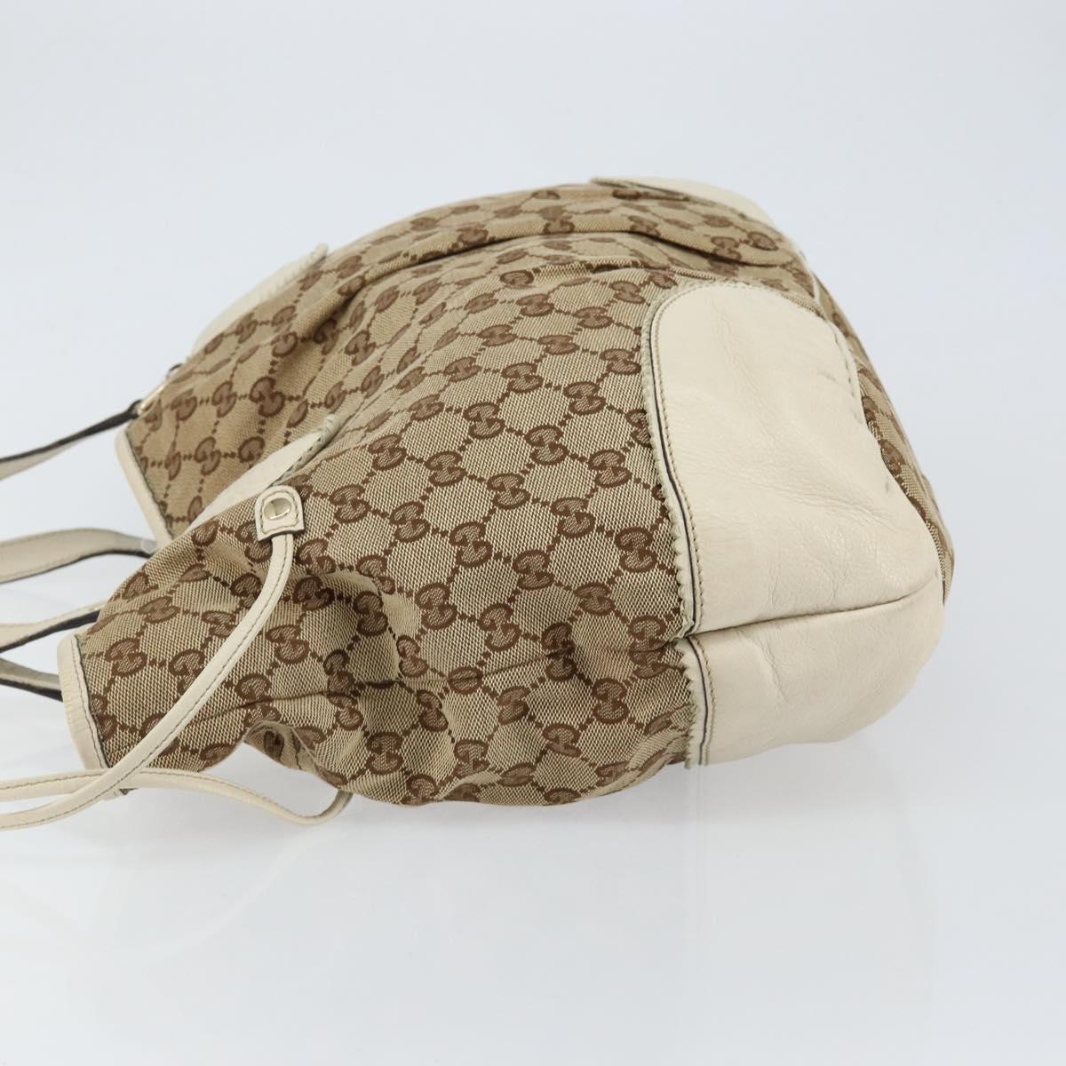 GUCCI GG Canvas Tote Bag Beige Gold 211954 Auth 146633