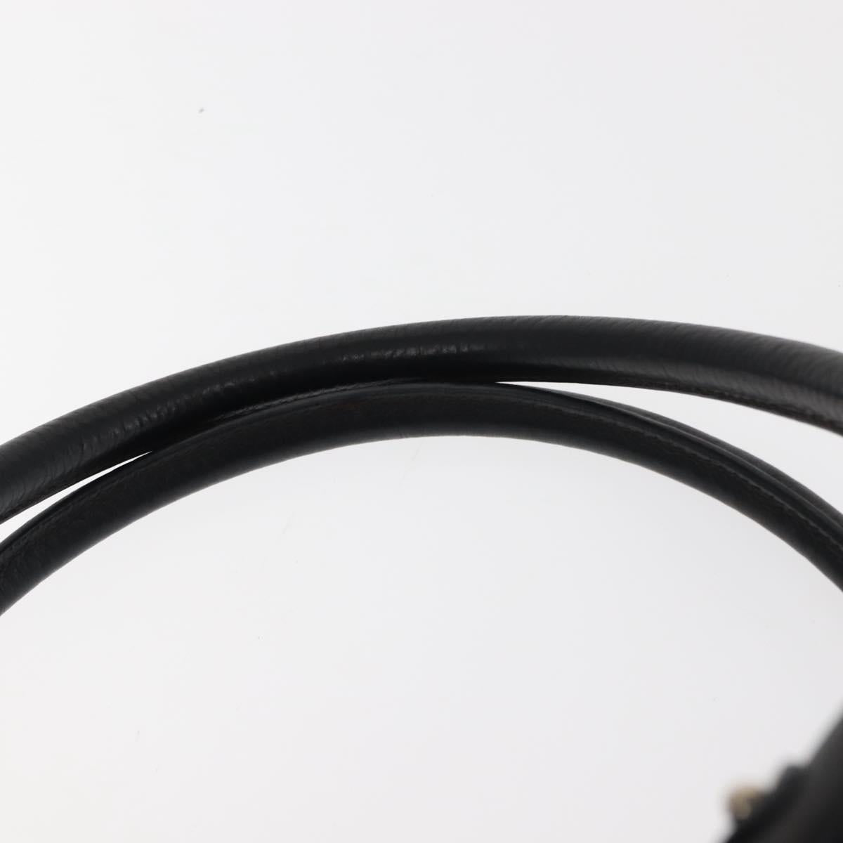 Salvatore Ferragamo Gancini Shoulder Bag Leather Black Silver Auth 146635