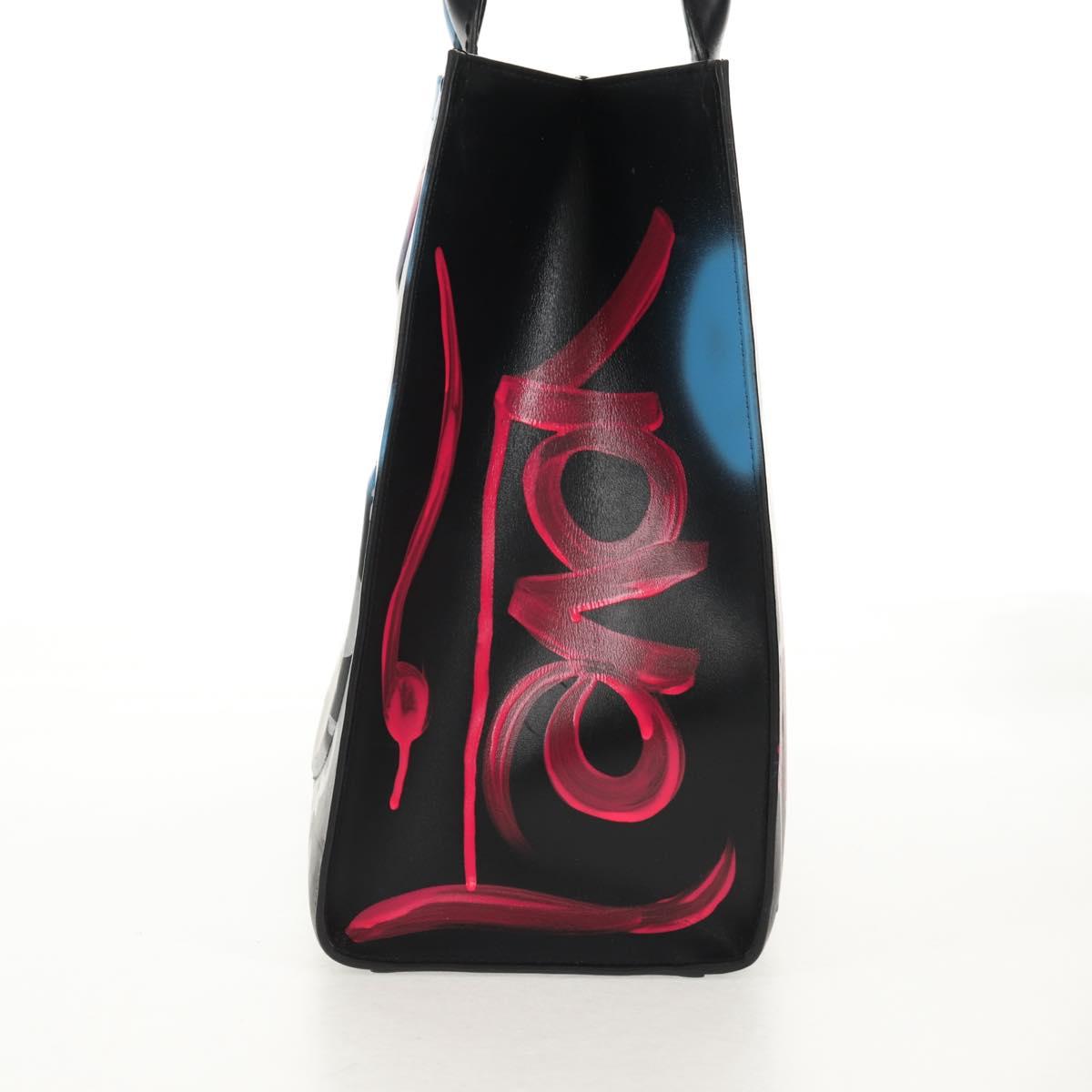 DOLCE&GABBANA Graffiti DAILY Hand Bag Leather Multicolor Auth 146637A