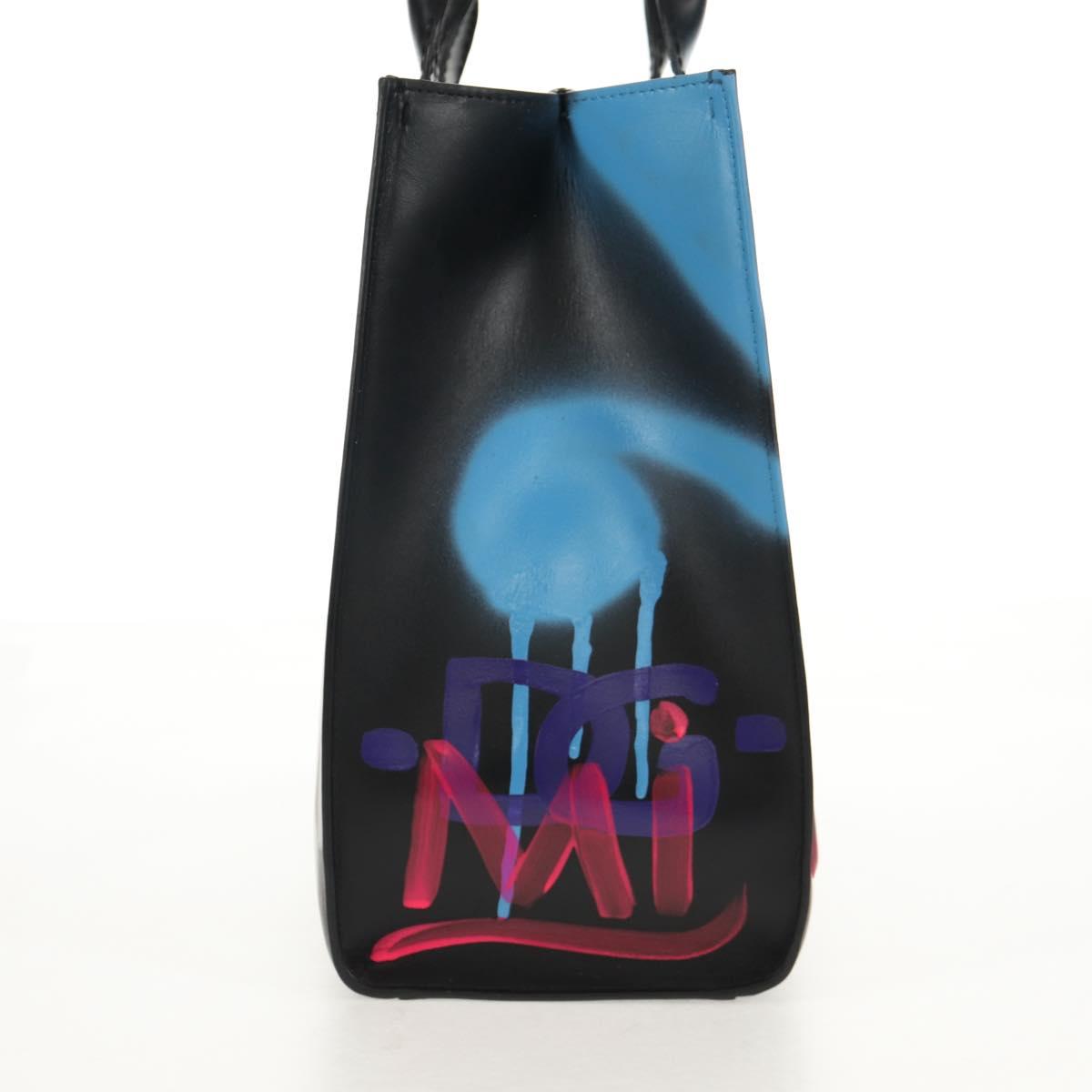 DOLCE&GABBANA Graffiti DAILY Hand Bag Leather Multicolor Auth 146637A