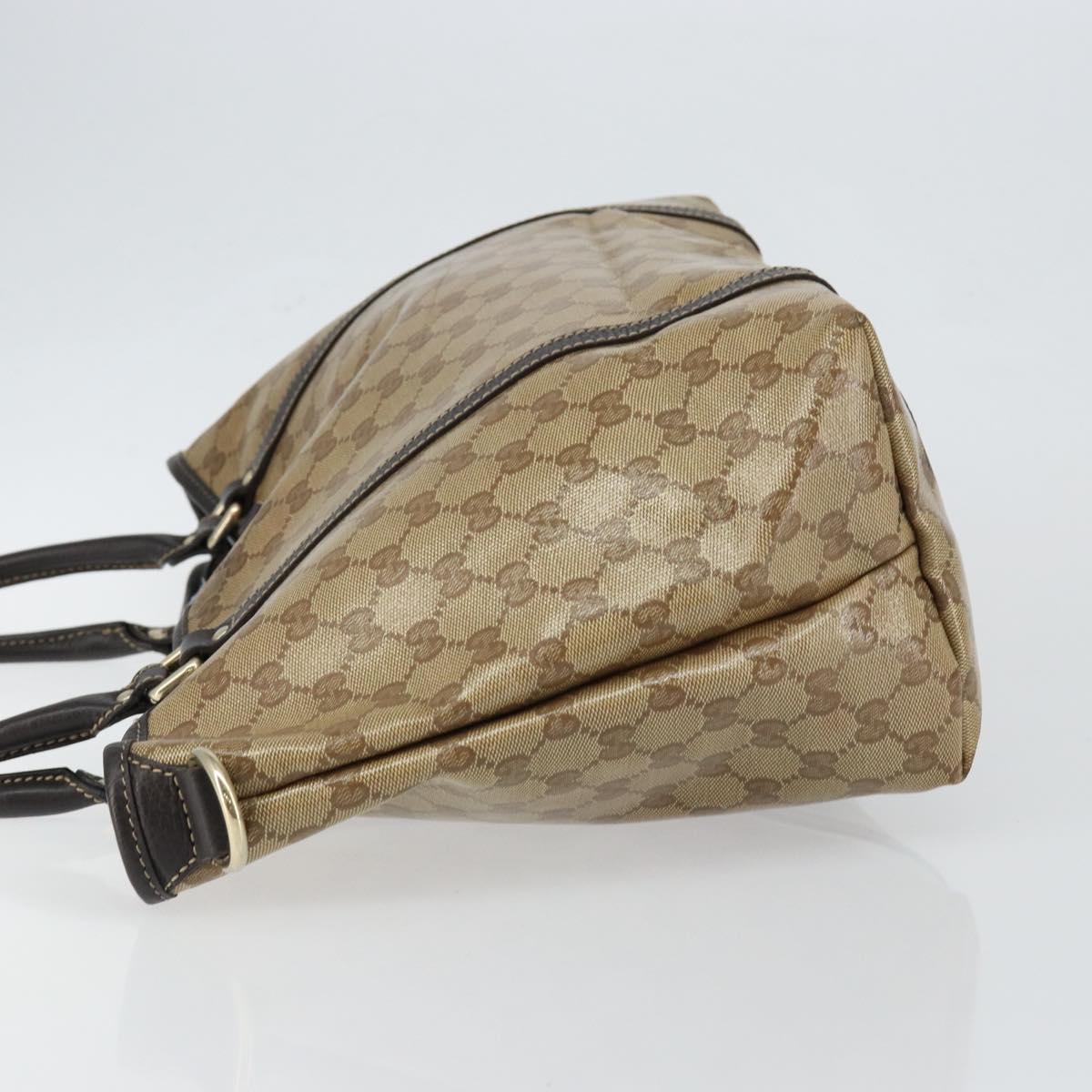 GUCCI GG Crystal Tote Bag Coated Canvas Outlet Beige Gold 265695 Auth 146641