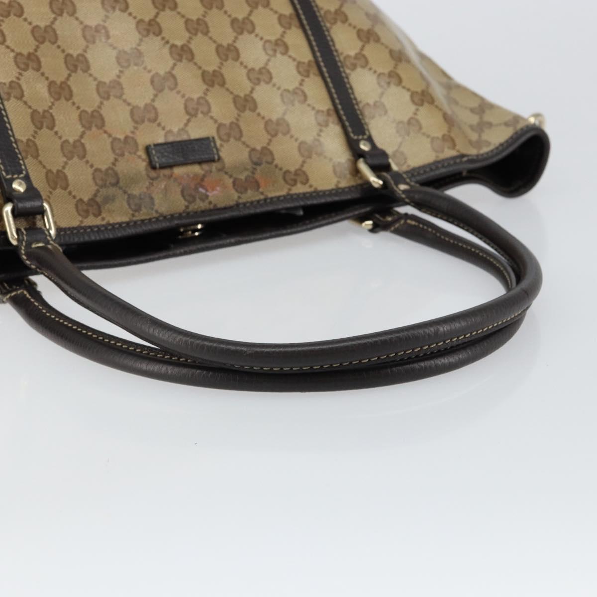 GUCCI GG Crystal Tote Bag Coated Canvas Outlet Beige Gold 265695 Auth 146641