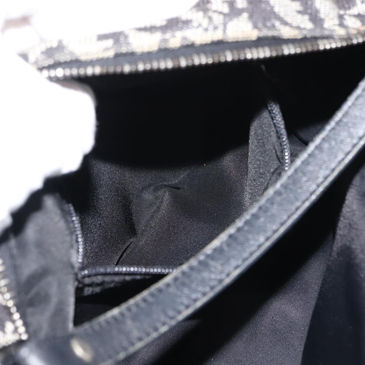 Christian Dior Trotter Canvas Shoulder Bag Black Auth 146645