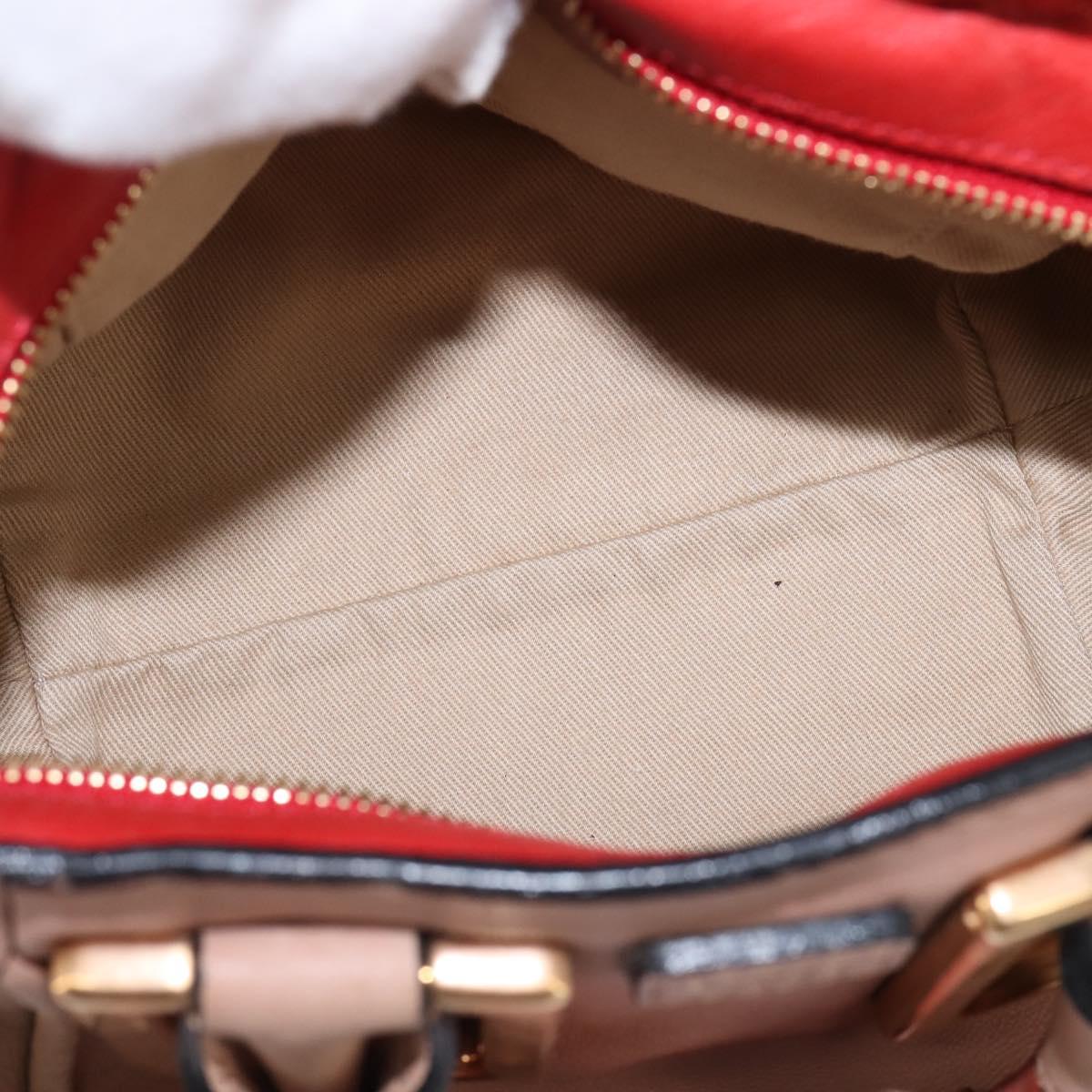 Chloe Etel Hand Bag Leather 2way Pink Gold Auth 146649