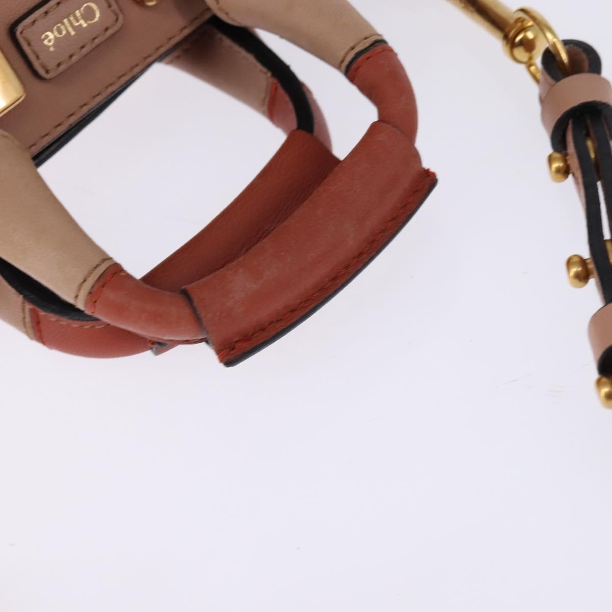 Chloe Etel Hand Bag Leather 2way Pink Gold Auth 146649