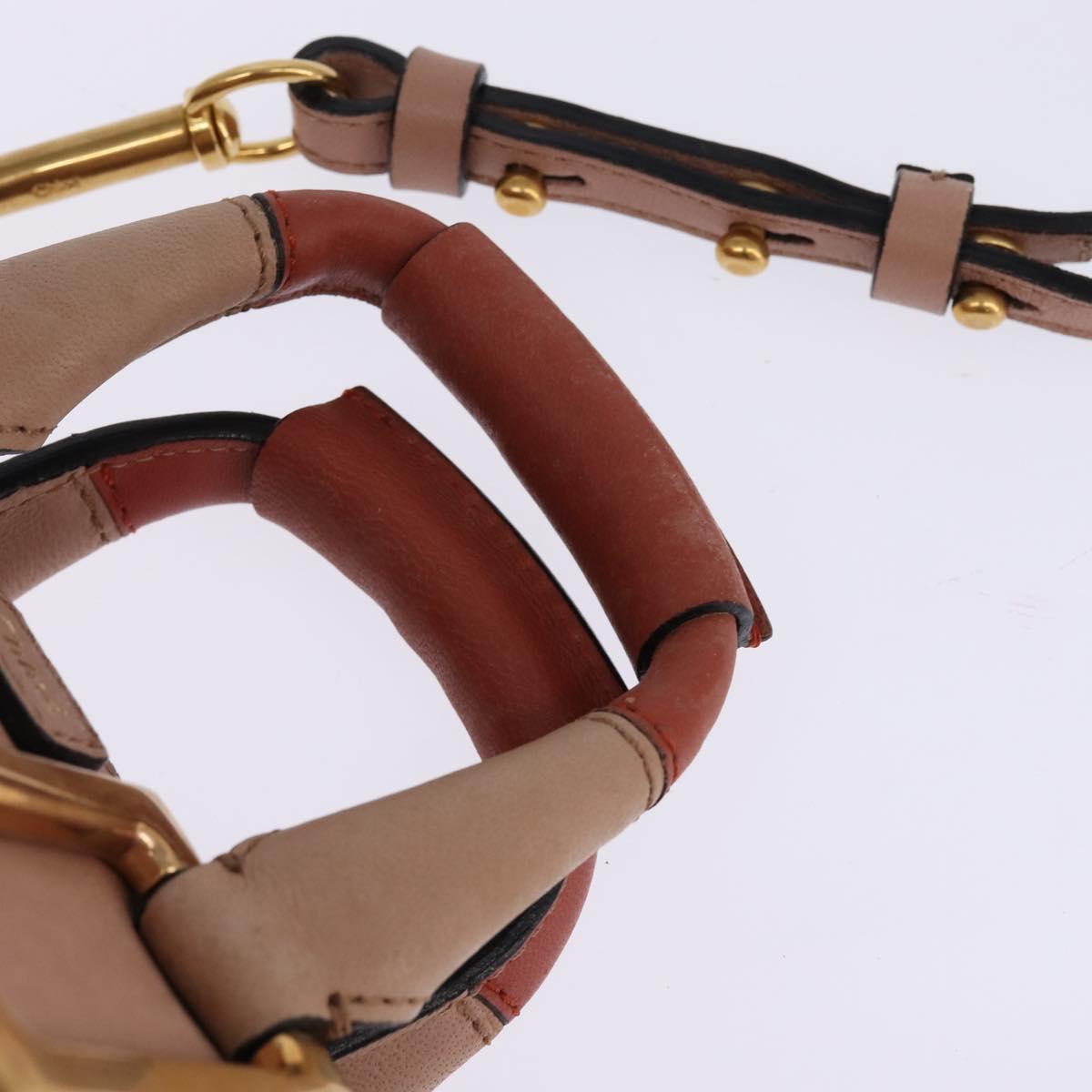 Chloe Etel Hand Bag Leather 2way Pink Gold Auth 146649