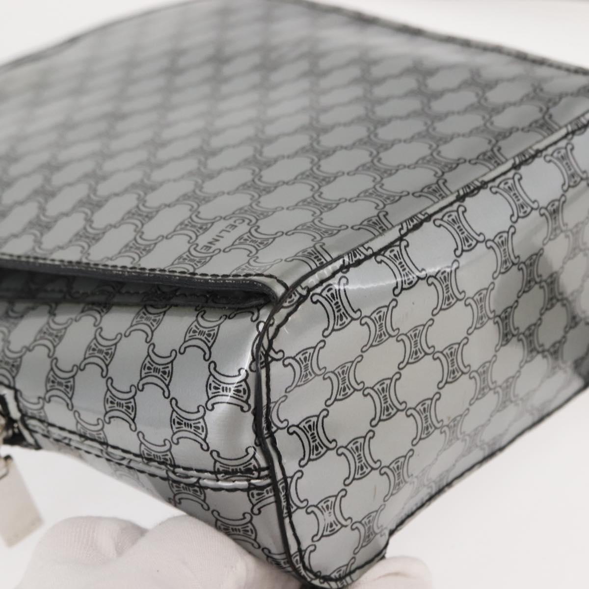 CELINE Macadam Canvas Backpack Silver Auth 146658