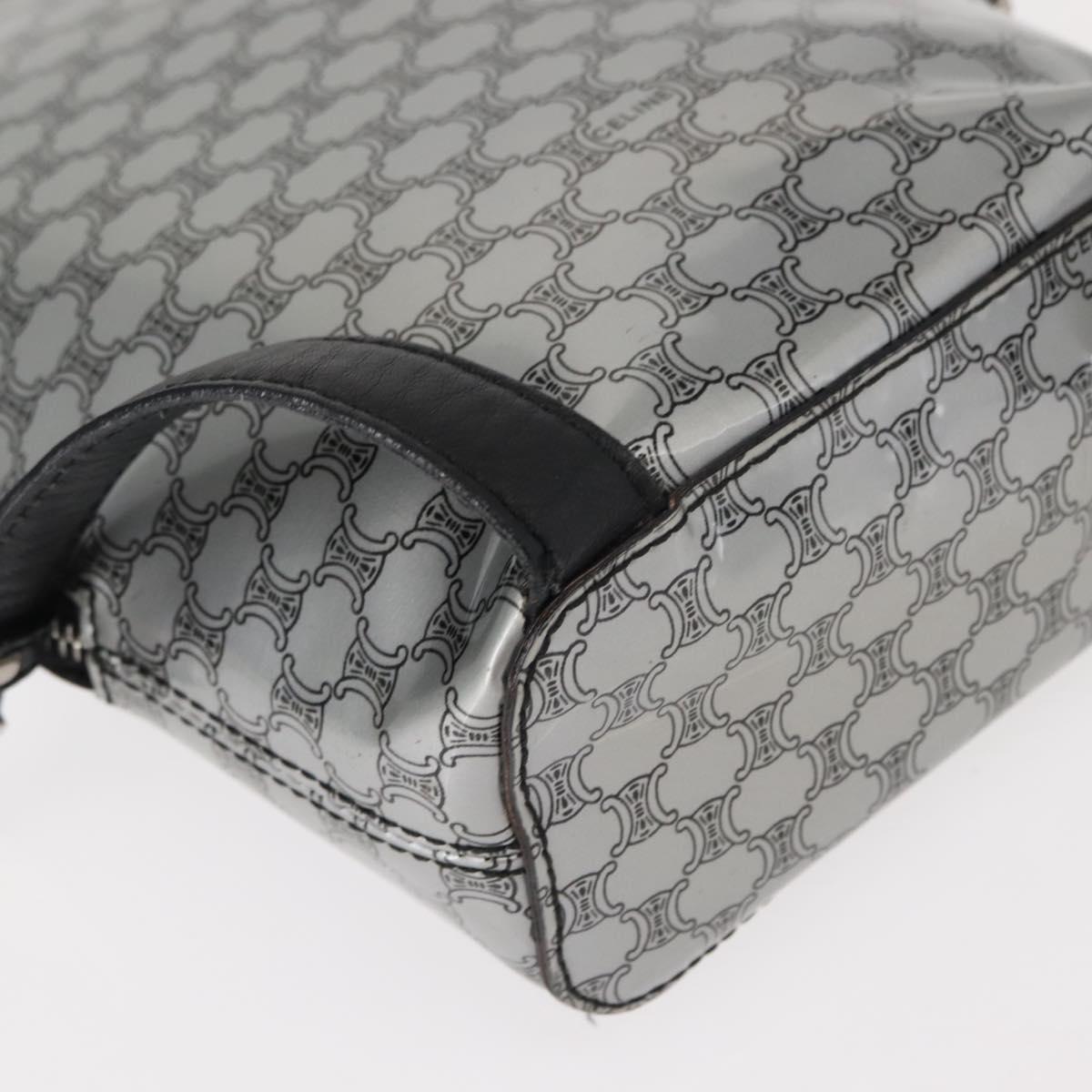 CELINE Macadam Canvas Backpack Silver Auth 146658