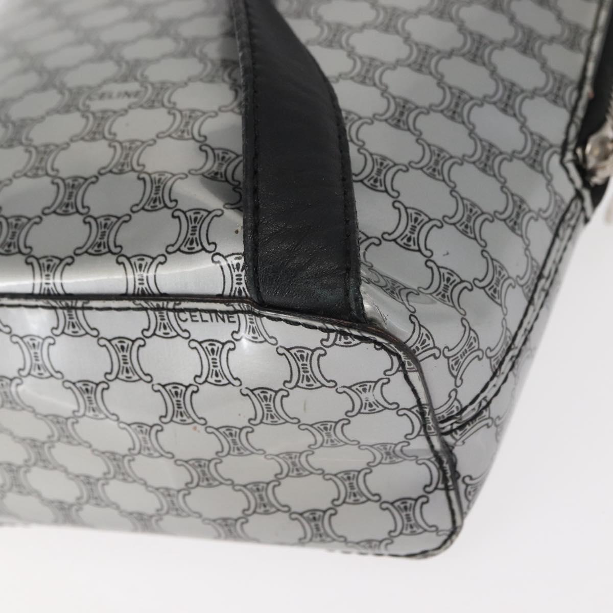 CELINE Macadam Canvas Backpack Silver Auth 146658