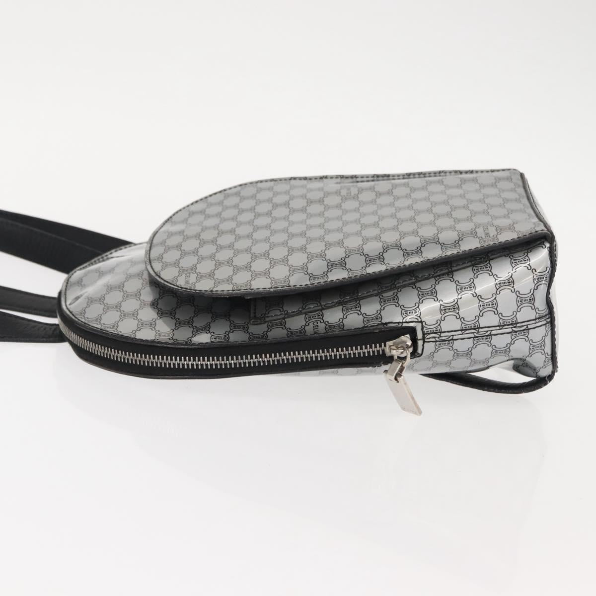 CELINE Macadam Canvas Backpack Silver Auth 146658