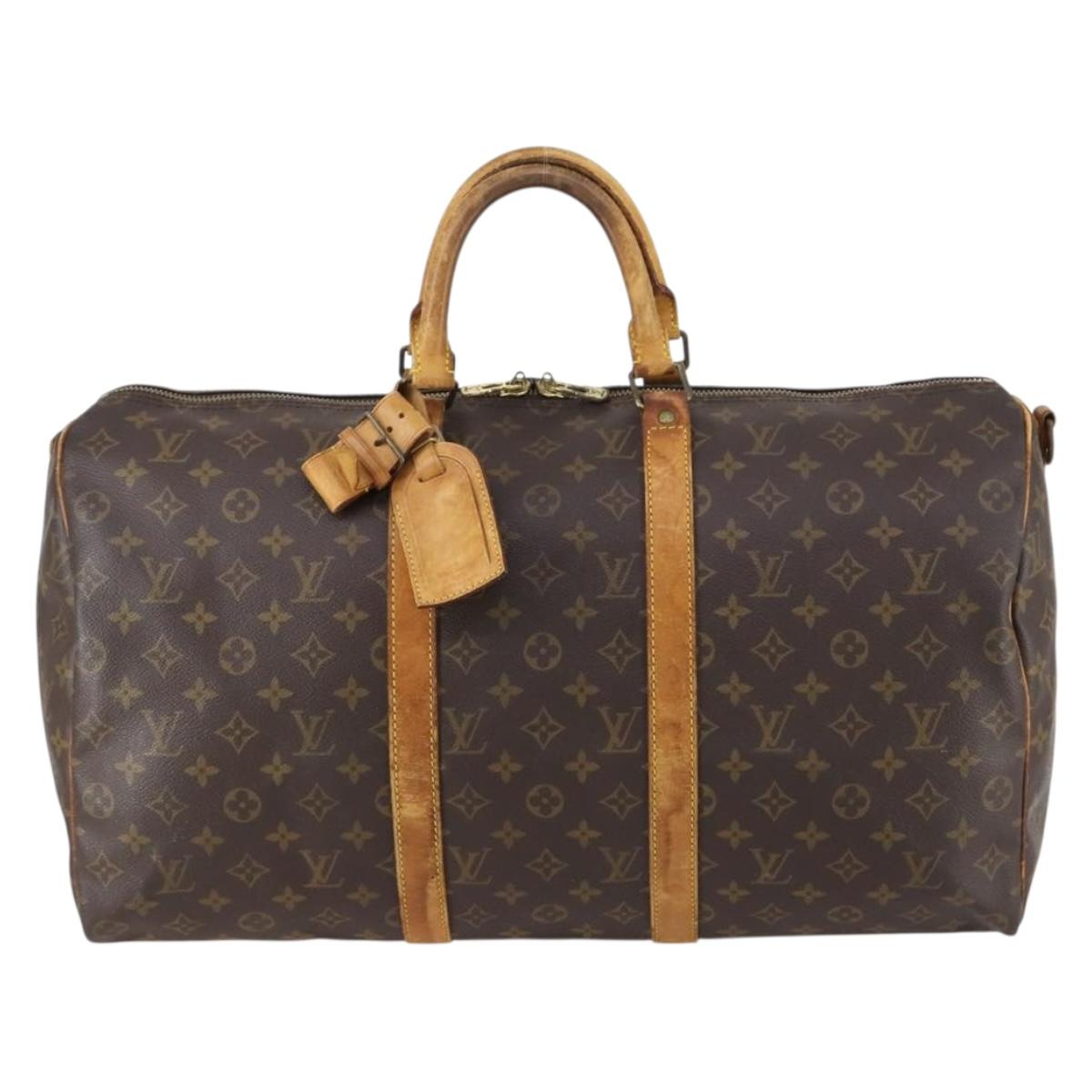 LOUIS VUITTON Monogram Keepall Bandouliere 50 Boston Bag M41416 LV Auth 146661