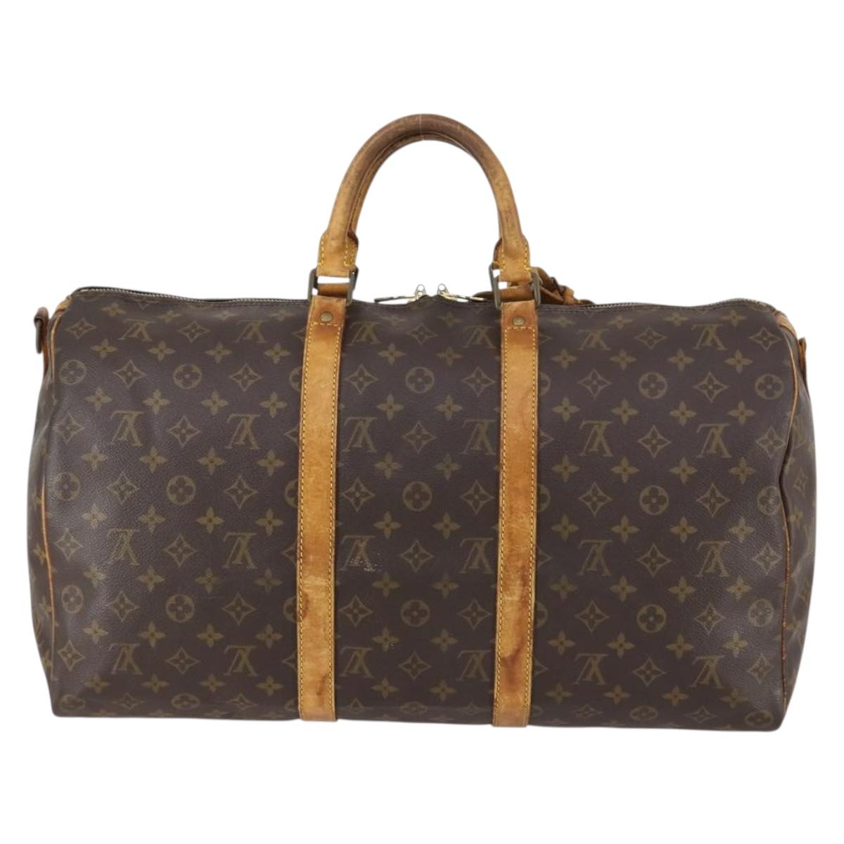 LOUIS VUITTON Monogram Keepall Bandouliere 50 Boston Bag M41416 LV Auth 146661