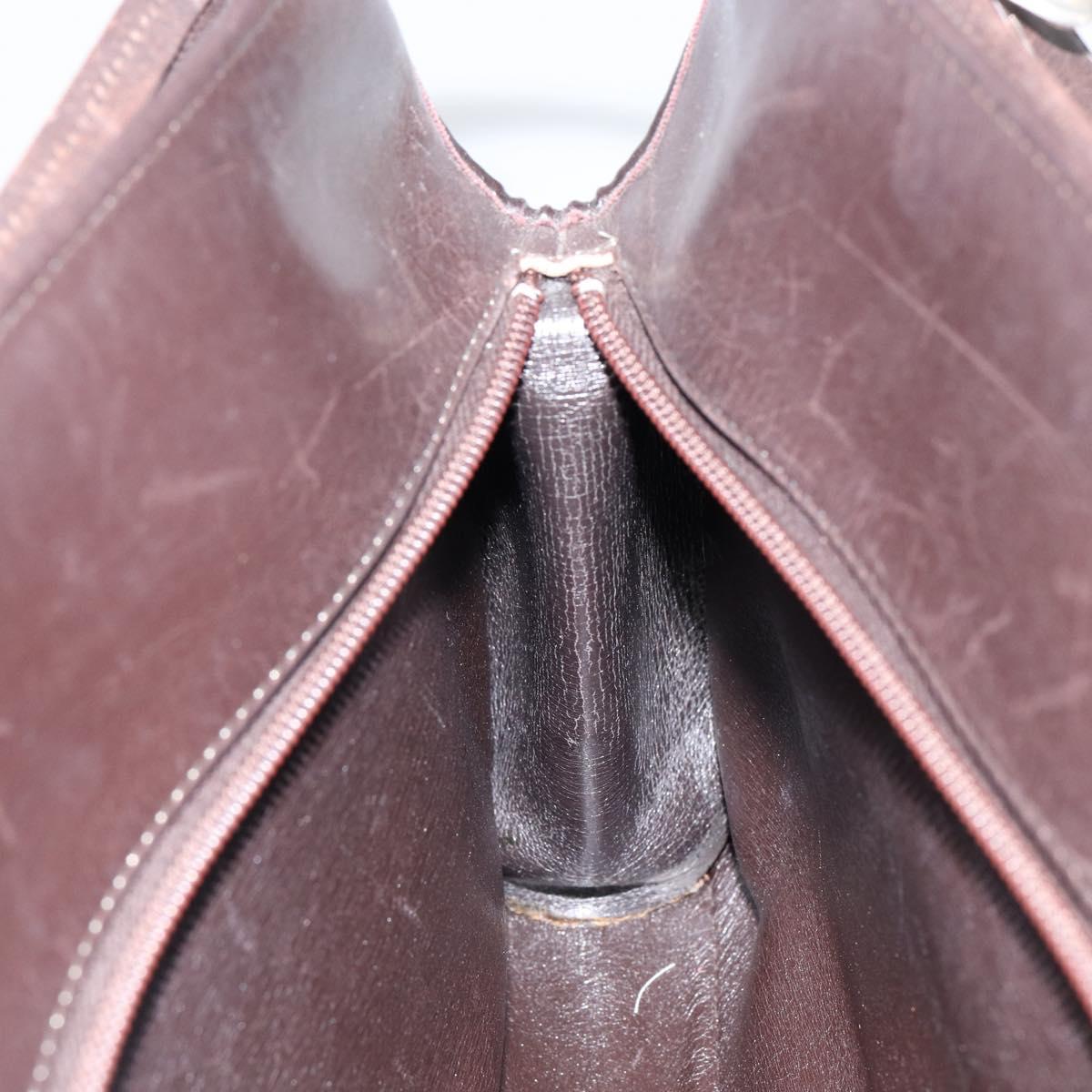 Christian Dior Trotter Canvas Shoulder Bag Brown Gold Auth 146664