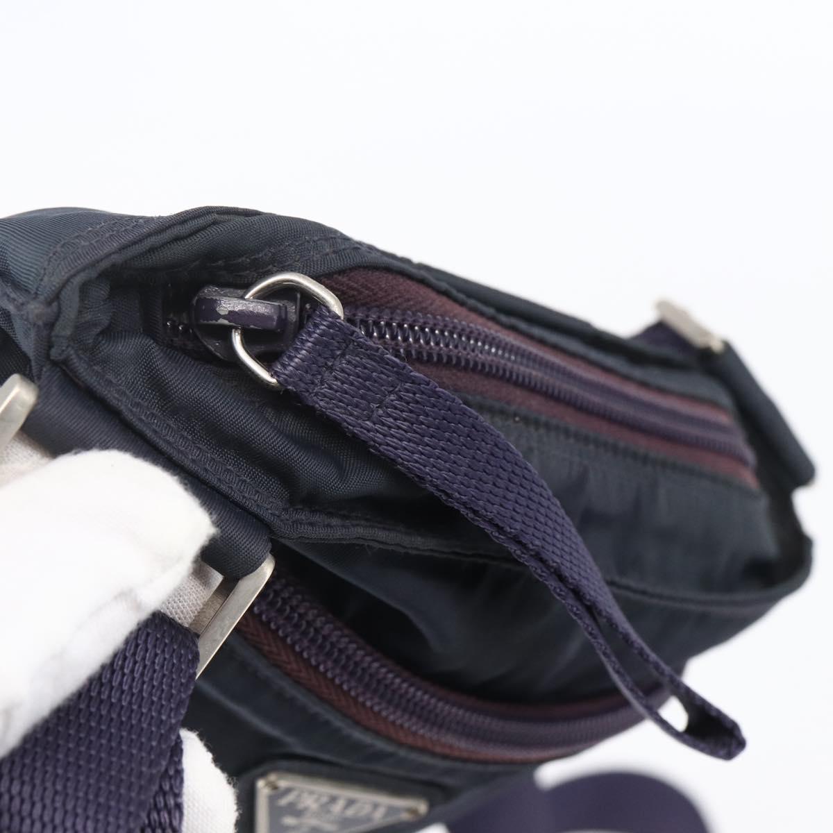 PRADA Shoulder Bag Nylon Purple Silver Auth 146670