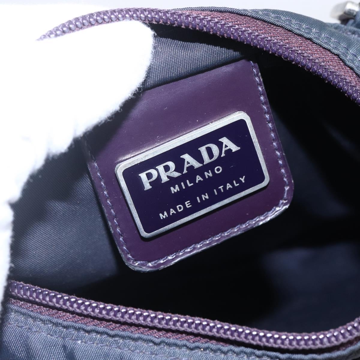 PRADA Shoulder Bag Nylon Purple Silver Auth 146670