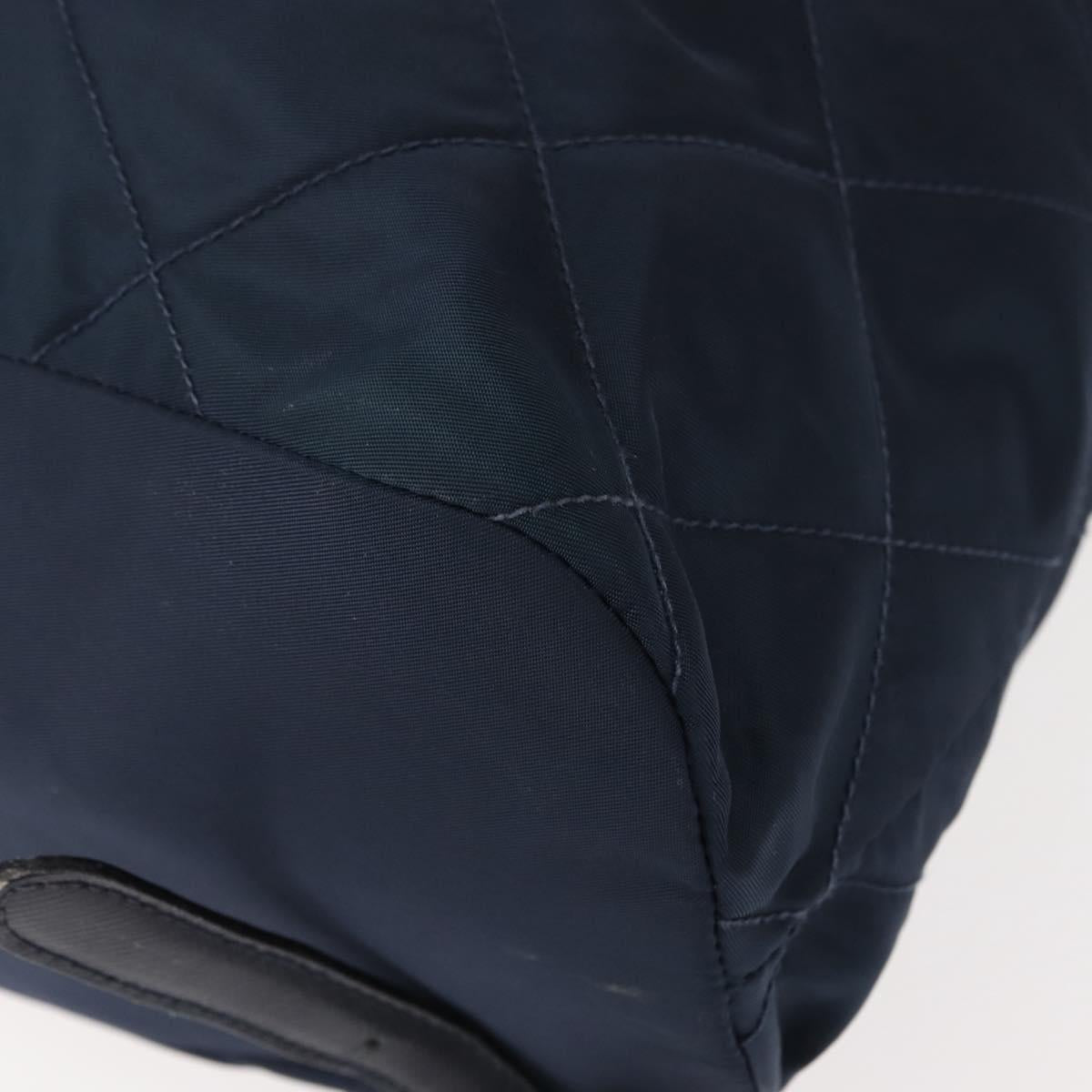 PRADA Backpack Nylon Navy Gold Auth 146671