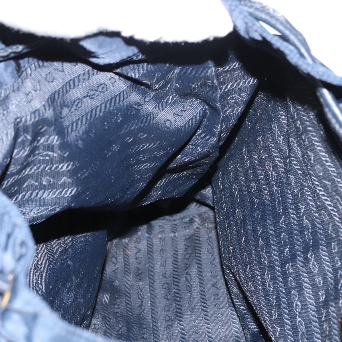 PRADA Backpack Nylon Navy Gold Auth 146671