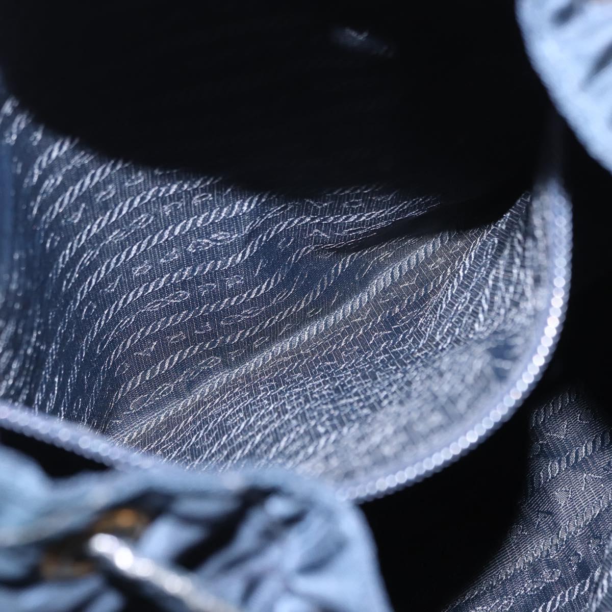 PRADA Backpack Nylon Navy Gold Auth 146671