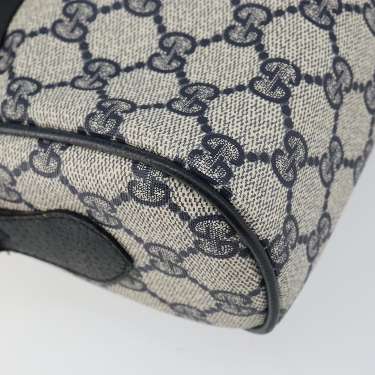 GUCCI GG Supreme Sherry Line Shoulder Bag PVC Navy Red 56 02 005 Auth 146673