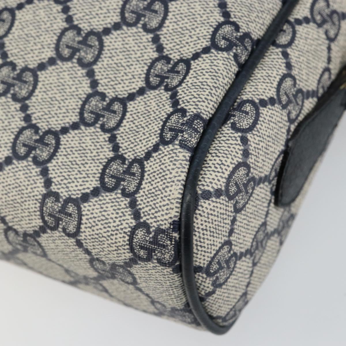 GUCCI GG Supreme Sherry Line Shoulder Bag PVC Navy Red 56 02 005 Auth 146673