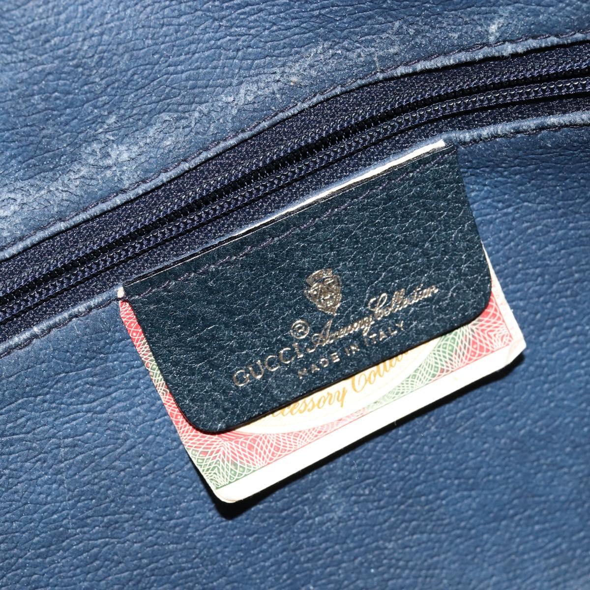 GUCCI GG Supreme Sherry Line Shoulder Bag PVC Navy Red 56 02 005 Auth 146673