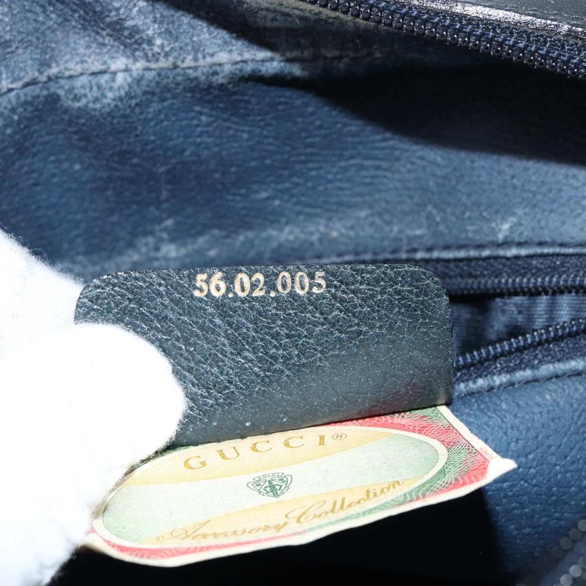 GUCCI GG Supreme Sherry Line Shoulder Bag PVC Navy Red 56 02 005 Auth 146673